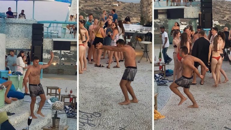 Nuk i rezistoi muzikës, vallëzimi i turistit i bëri të gjithë të qeshin