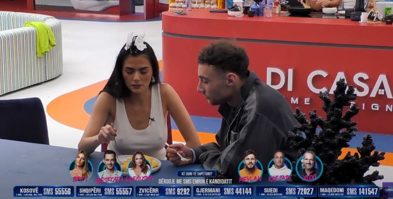Arioni dhe Diana ushqehen në një pjatë, në fund ndodhë edhe puthja! (VIDEO)