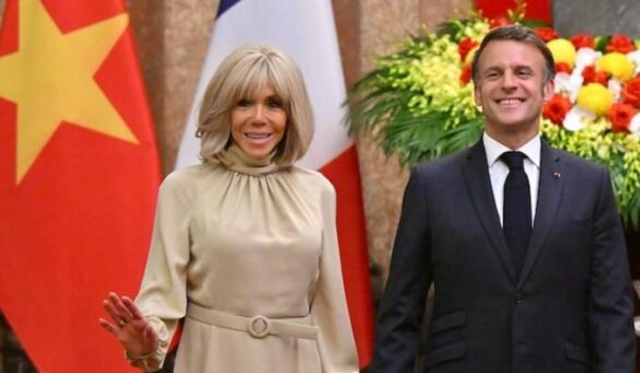 Macron flet pas videos virale me gruan e tij