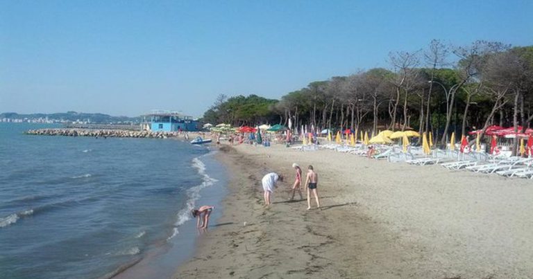 Humb jetën në det një pushues në plazhin e Shqipërisë