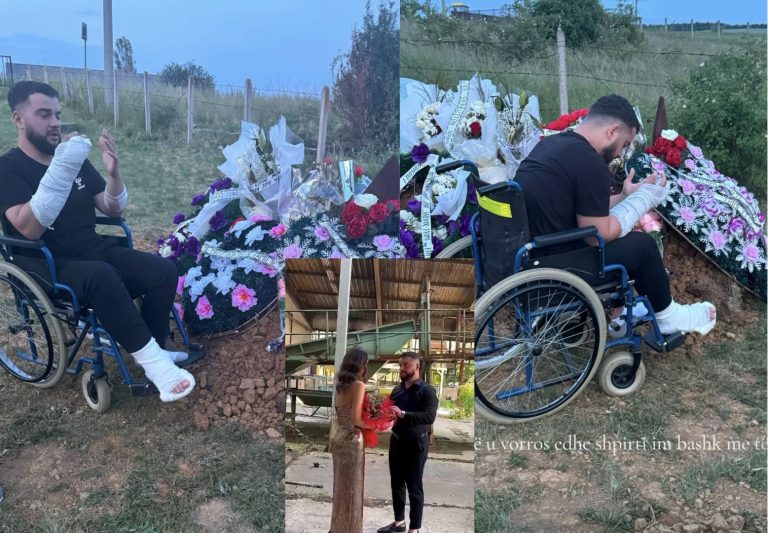 E dhimbshme: Leutrim Azemi nga Skenderaj viziton varrin e të dashurës së ndjerë, Blerta Rexha – lutet për shpirtin e saj
