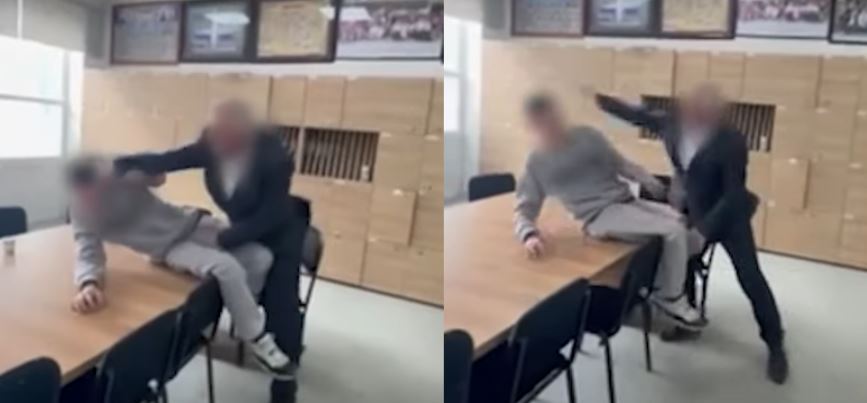 Kolegët e arsimtarit që rrahu nxënësin sot me protestë