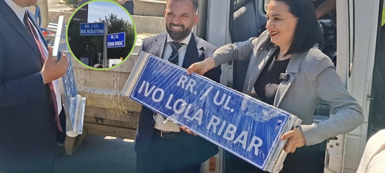 Fitore Pacolli vendos tabelë rruge me emrin e ish-kryeministrit të Serbisë, Zoran Gjingjiq, në Mitrovicë