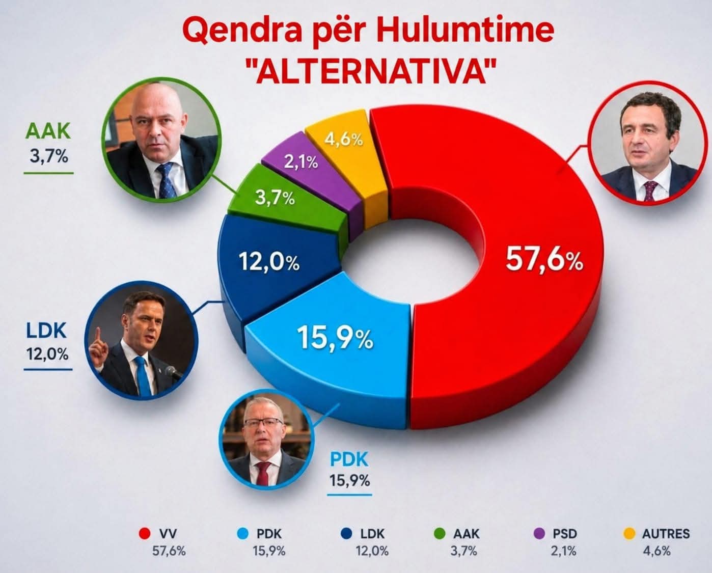 Publikohet sondazhi pak para zgjedhjeve: Vetëvendosje fituese me 57.6% të mbështetjes